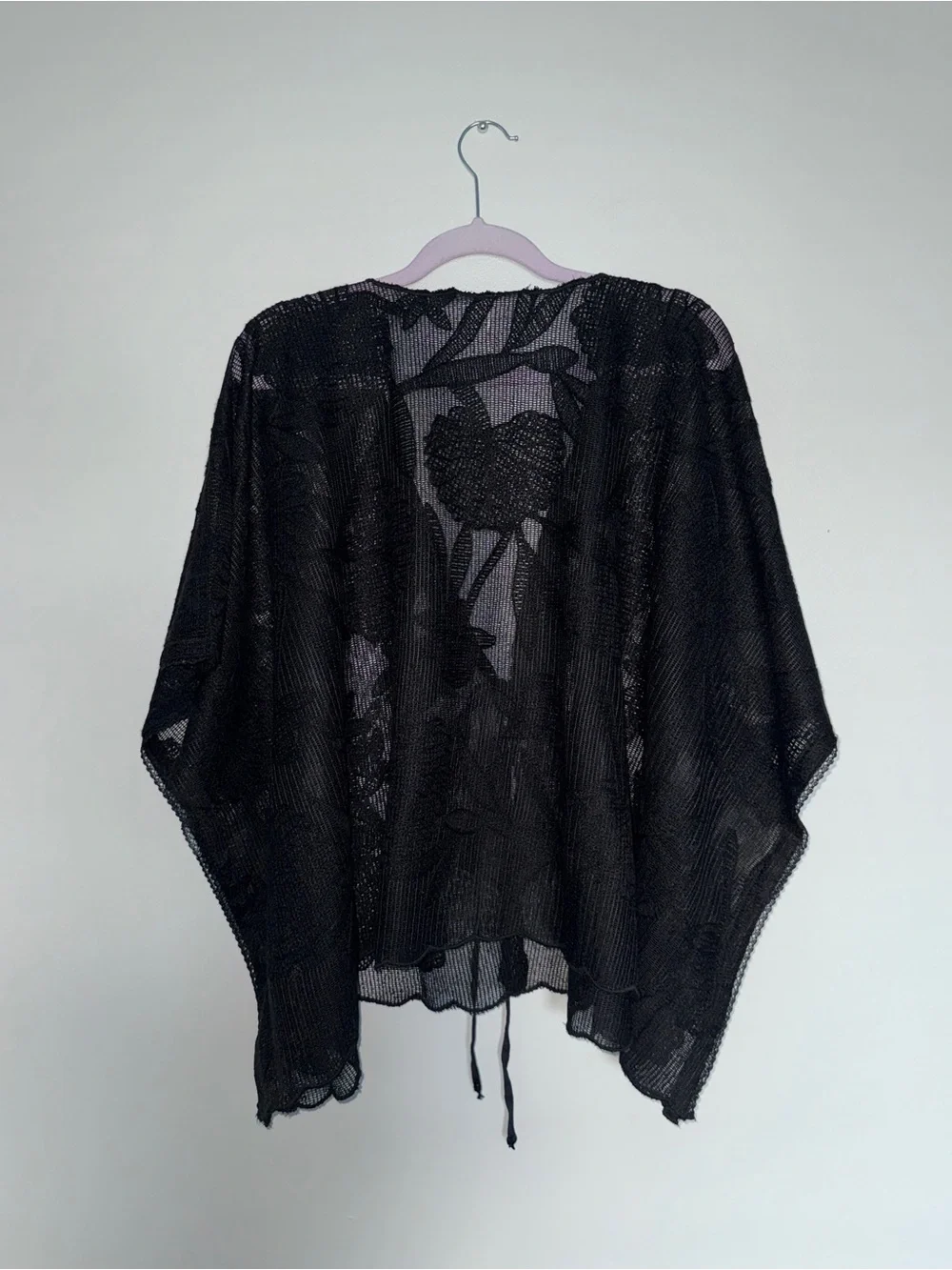 Free People | Willow Tie Front Cape Top | Black | One Size